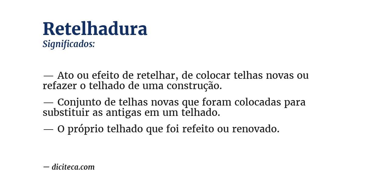 Significado de retelhadura