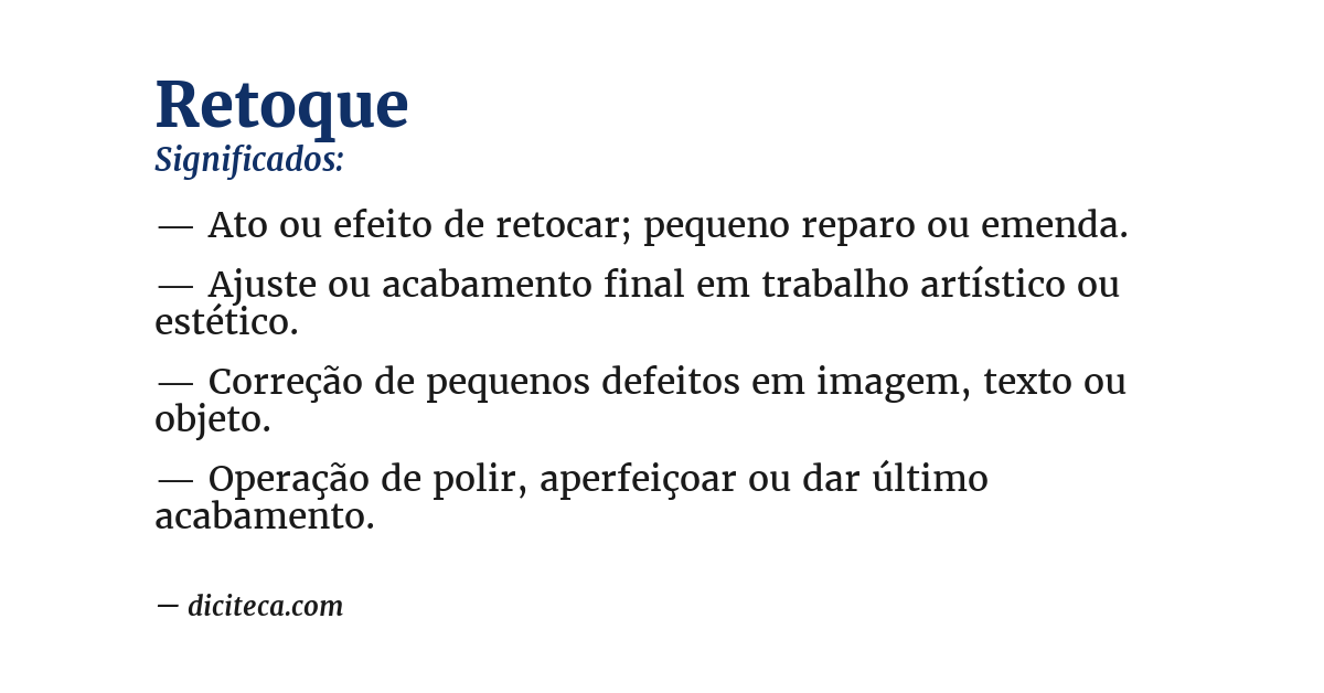 Significado de retoque
