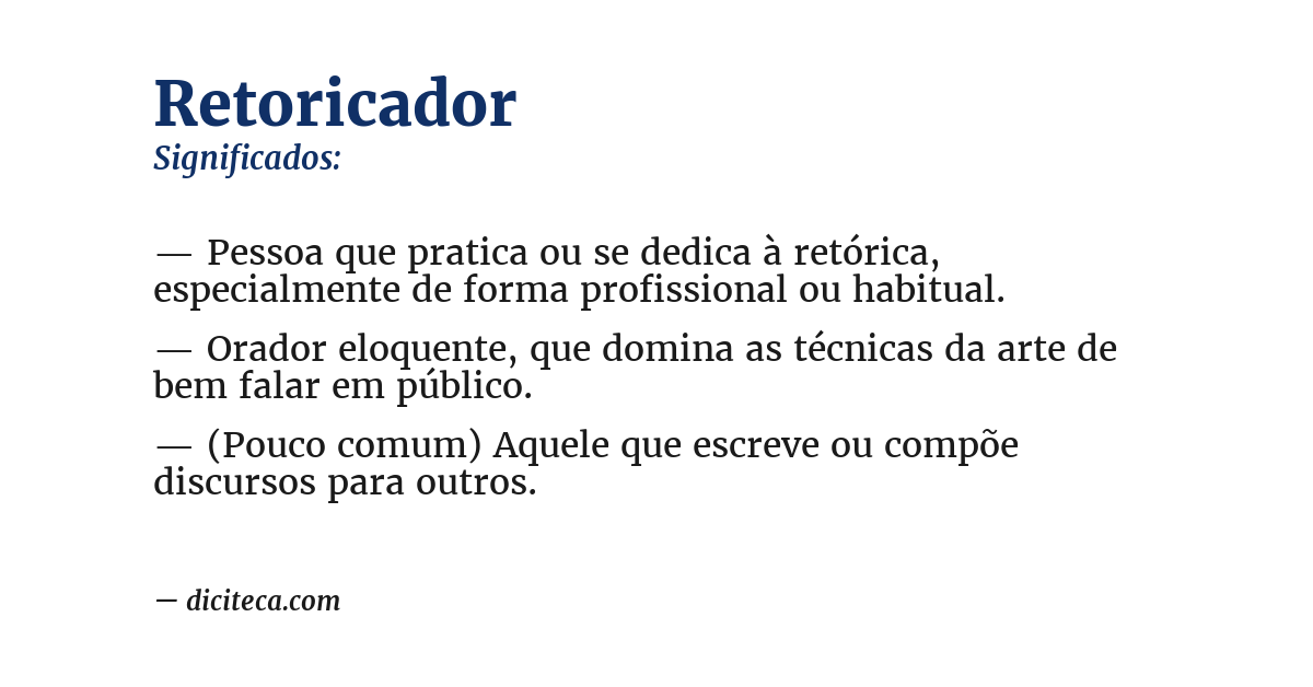 Significado de retoricador