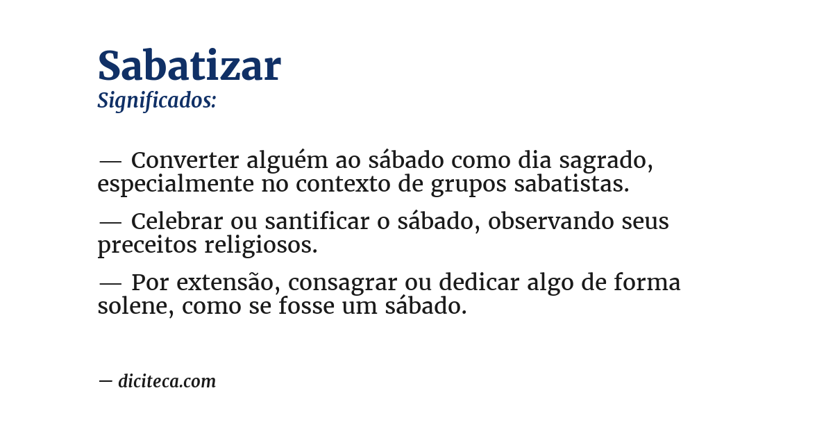 Significado de sabatizar
