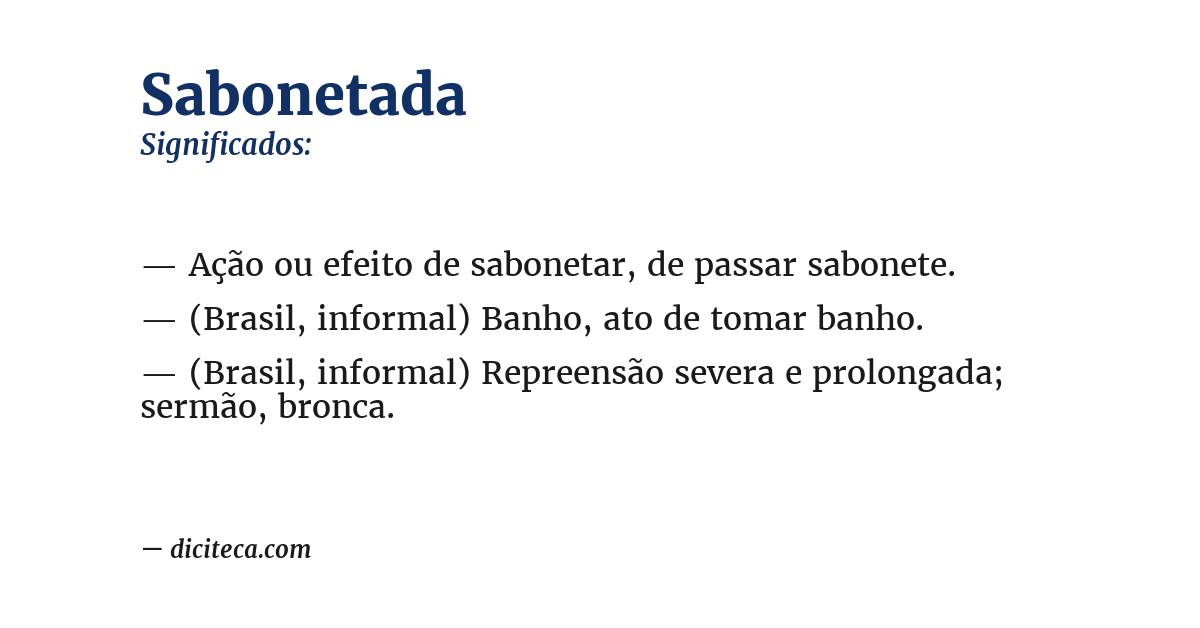 Significado de sabonetada