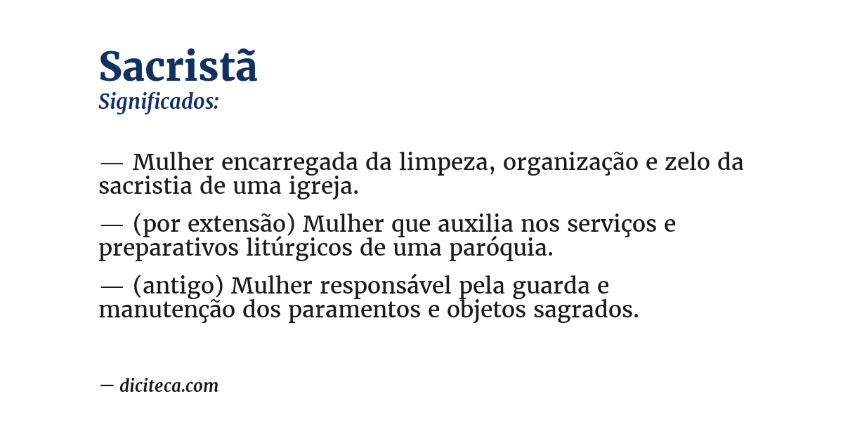 Significado de sacristã