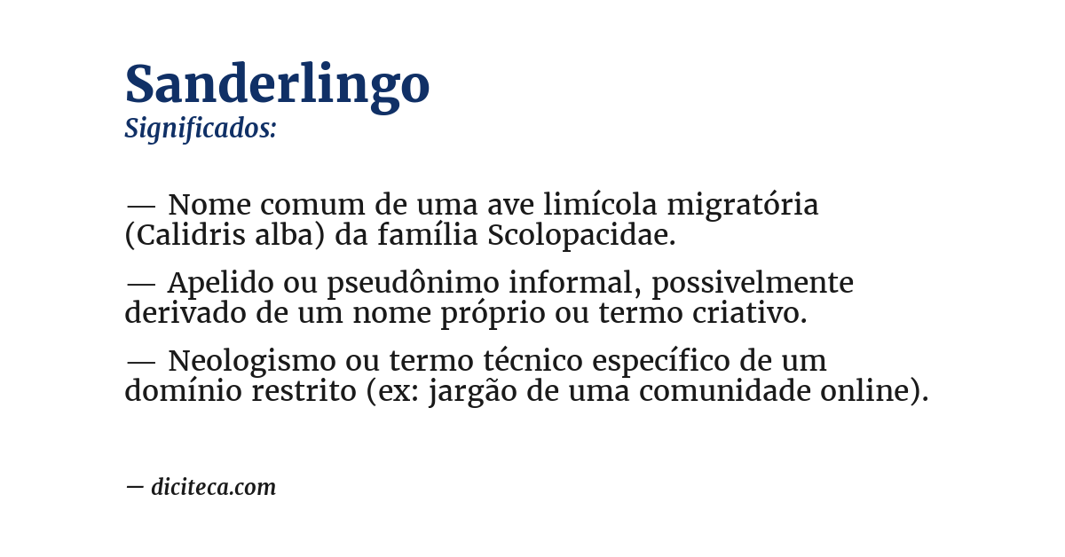 Significado de sanderlingo