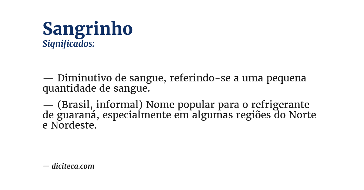 Significado de sangrinho