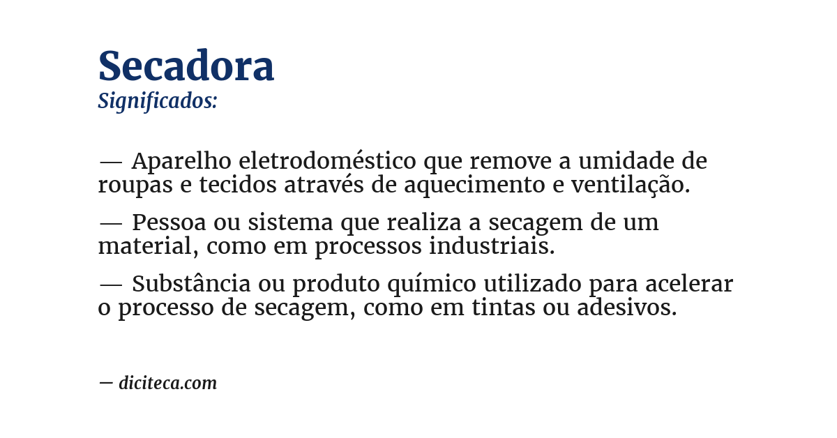 Significado de secadora