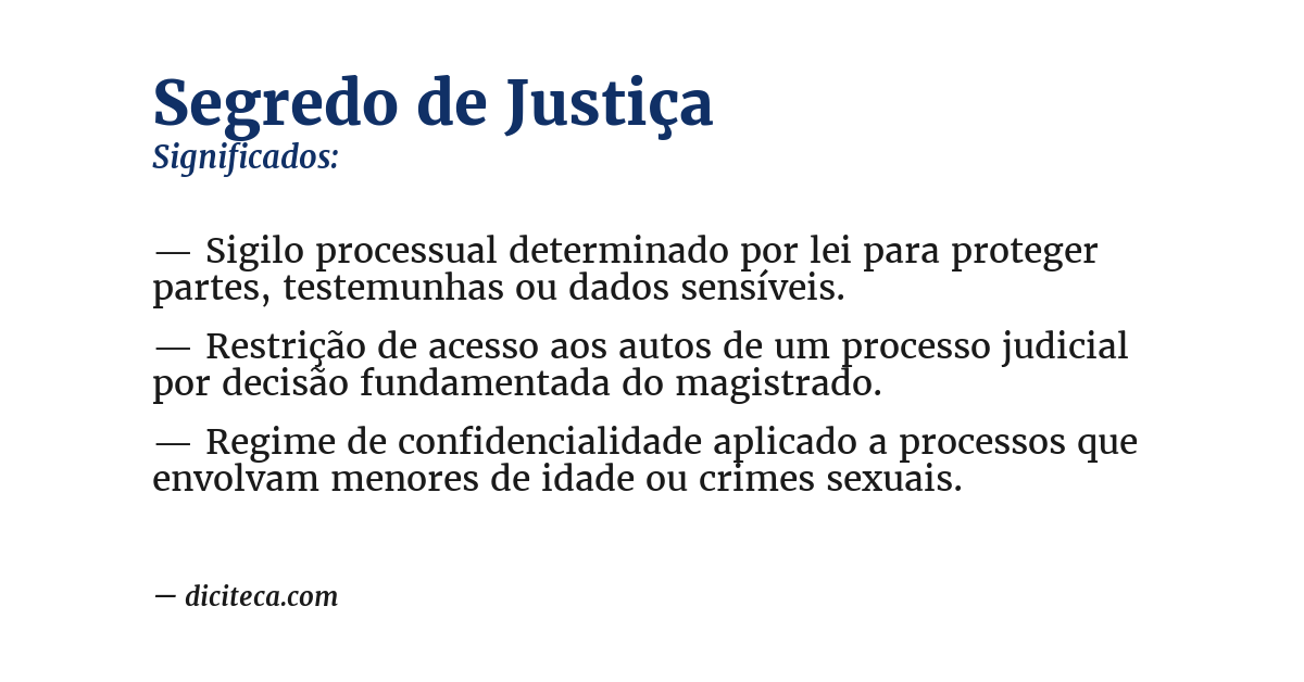 Significado de segredo de justiça