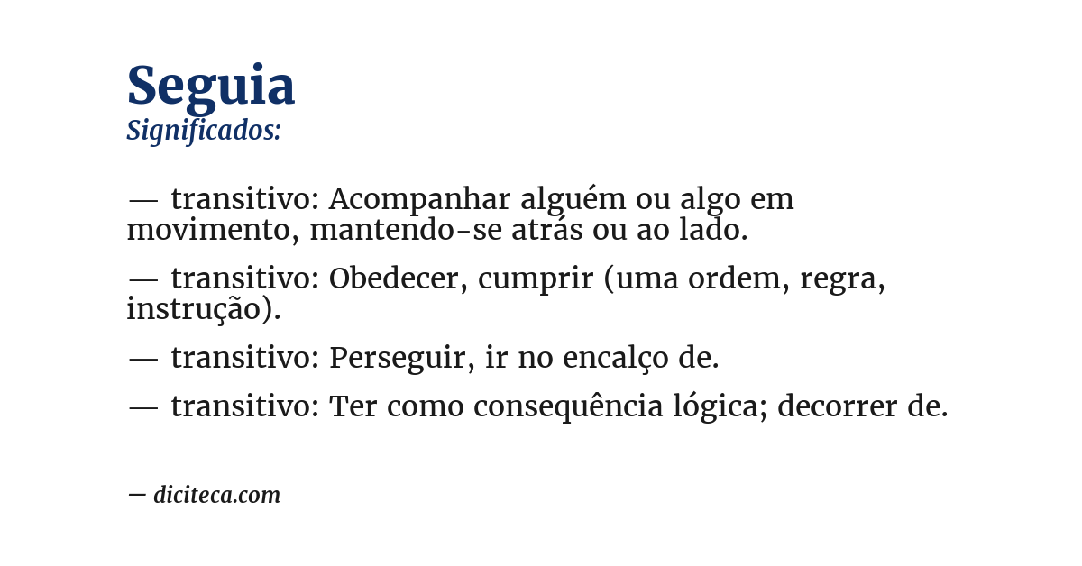 Significado de seguia
