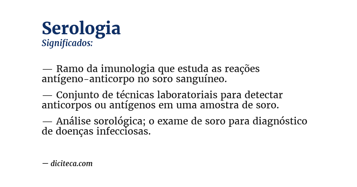 Significado de serologia