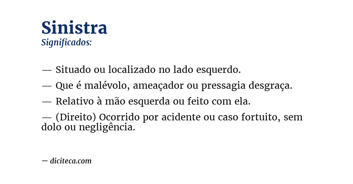 Significado de sinistra