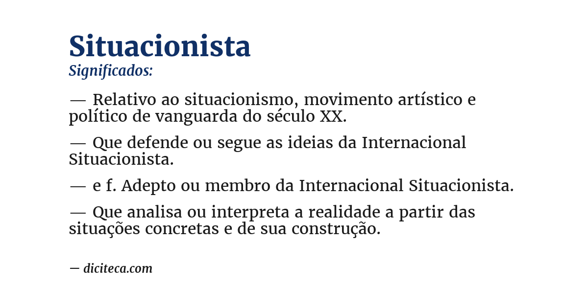 Significado de situacionista