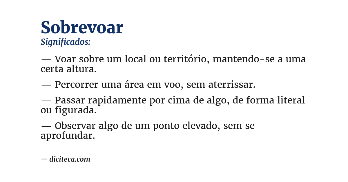 Significado de sobrevoar