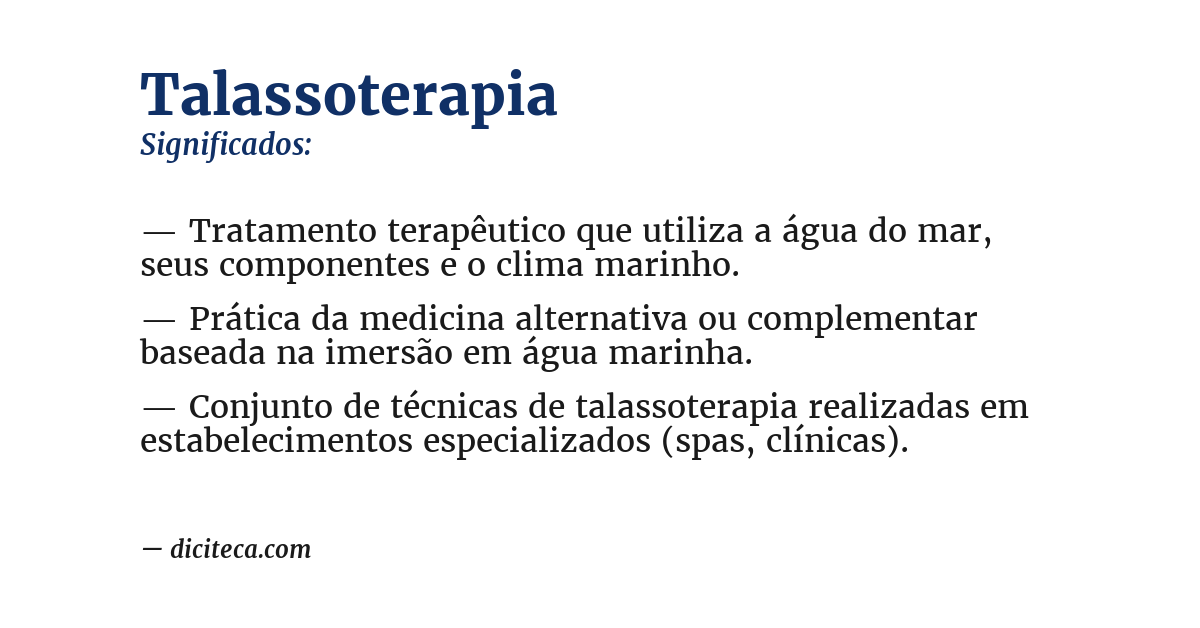Significado de talassoterapia
