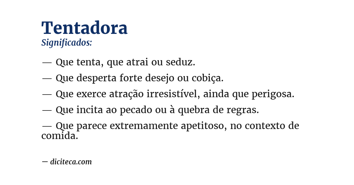 Significado de tentadora