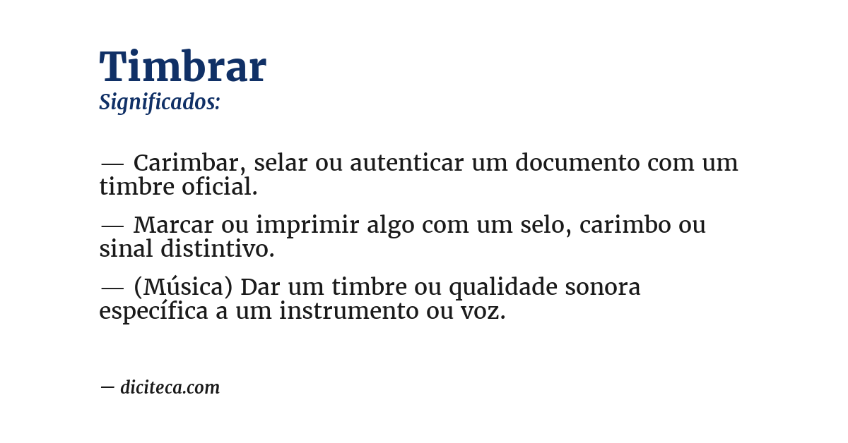 Significado de timbrar