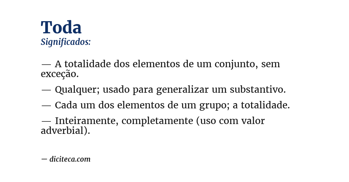 Significado de toda
