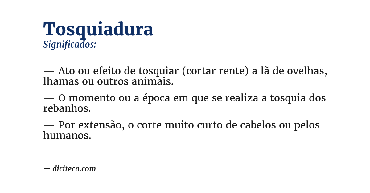 Significado de tosquiadura