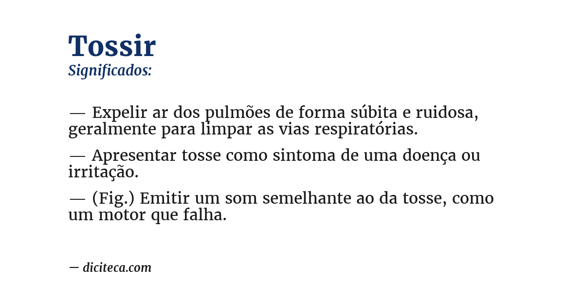 Significado de tossir