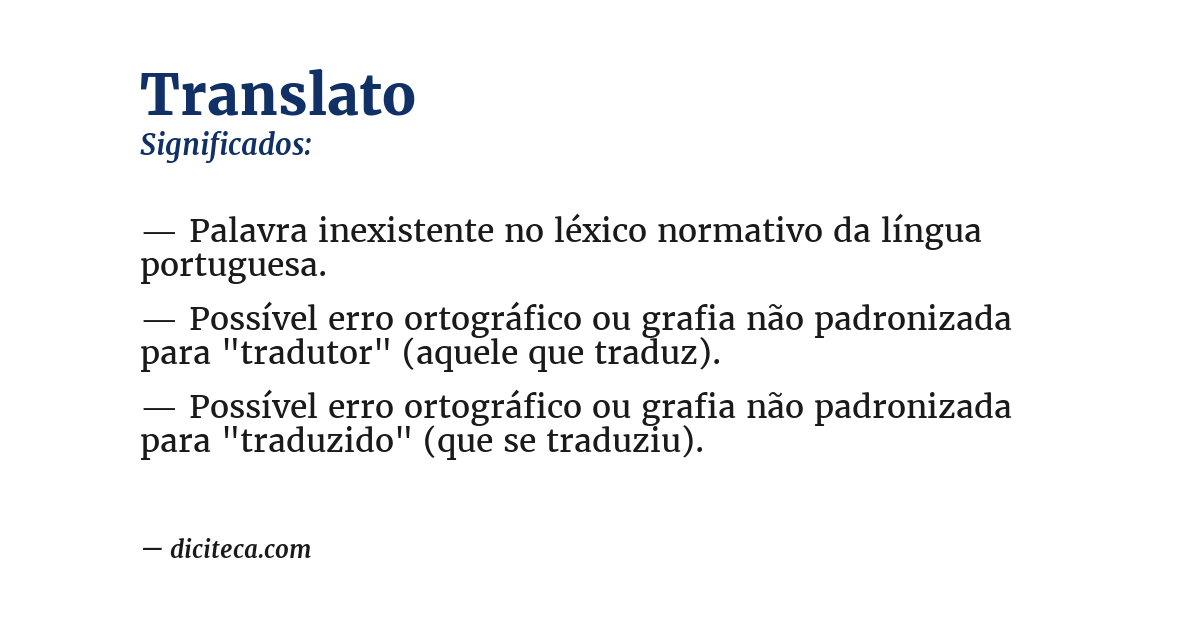 Significado de translato