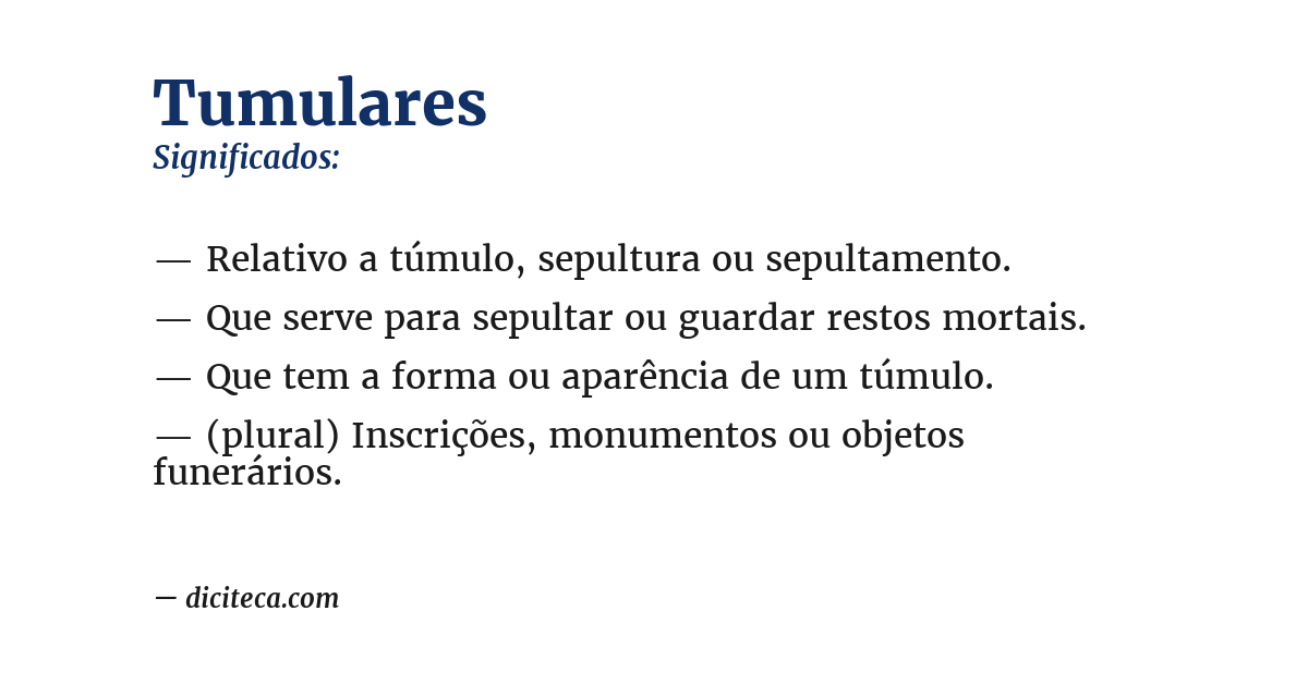 Significado de tumulares