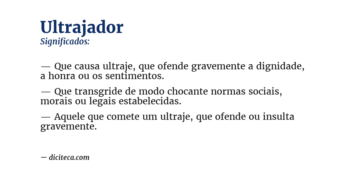 Significado de ultrajador