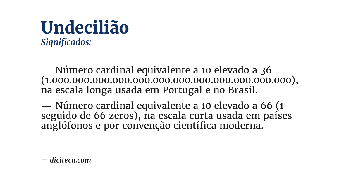 Significado de undecilião