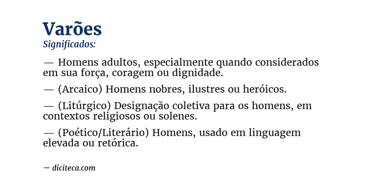 Significado de varões