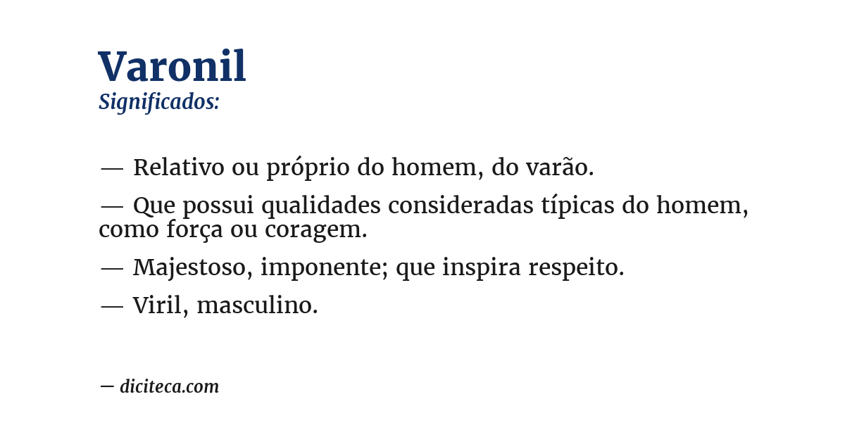 Significado de varonil
