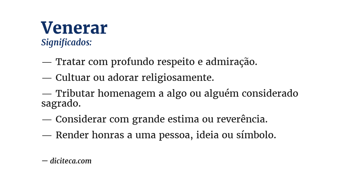Significado de venerar