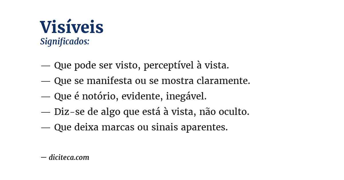 Significado de visíveis