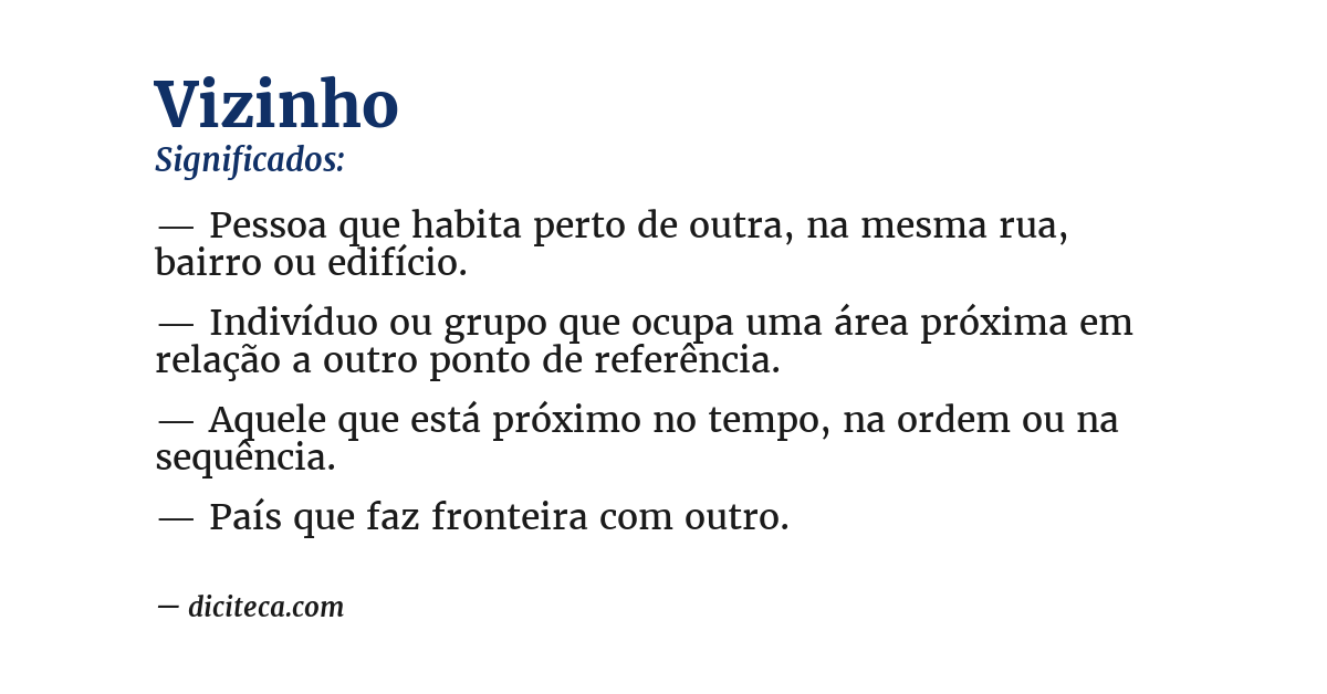 Significado de vizinho