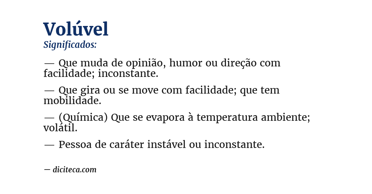 Significado de volúvel