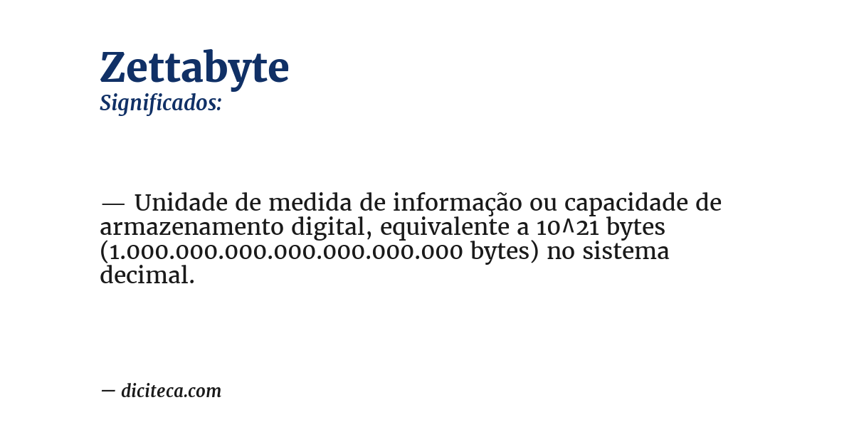 Significado de zettabyte