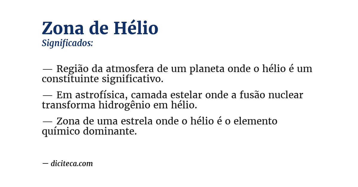 Significado de zona de hélio
