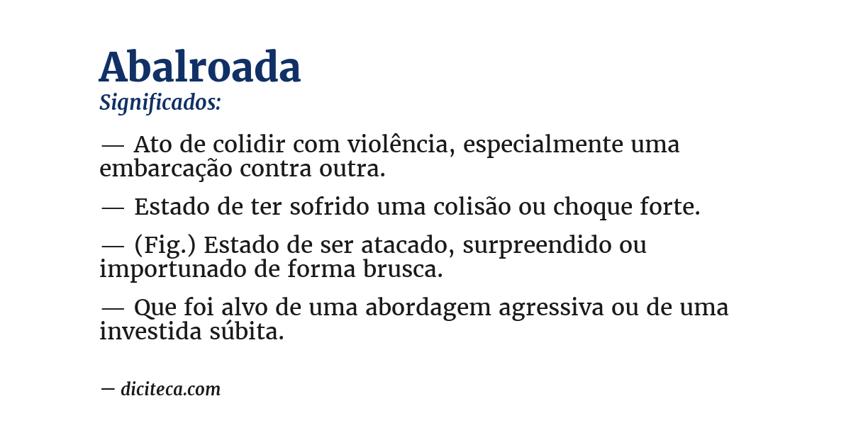 Significado de abalroada