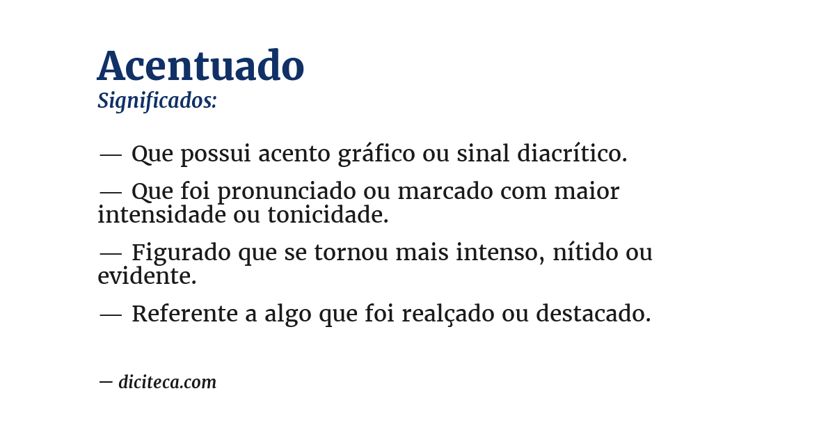 Significado de acentuado