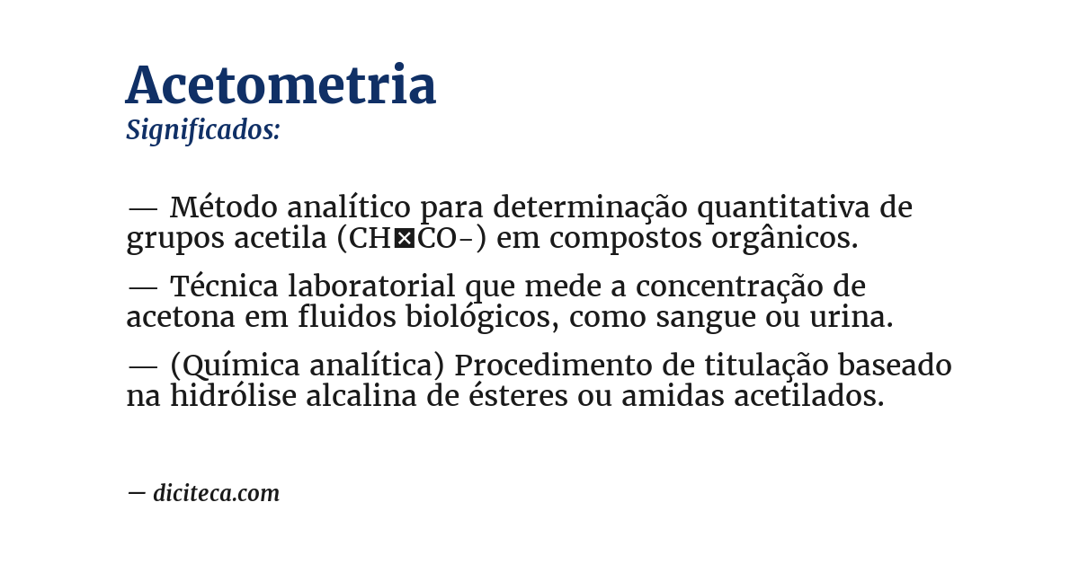 Significado de acetometria