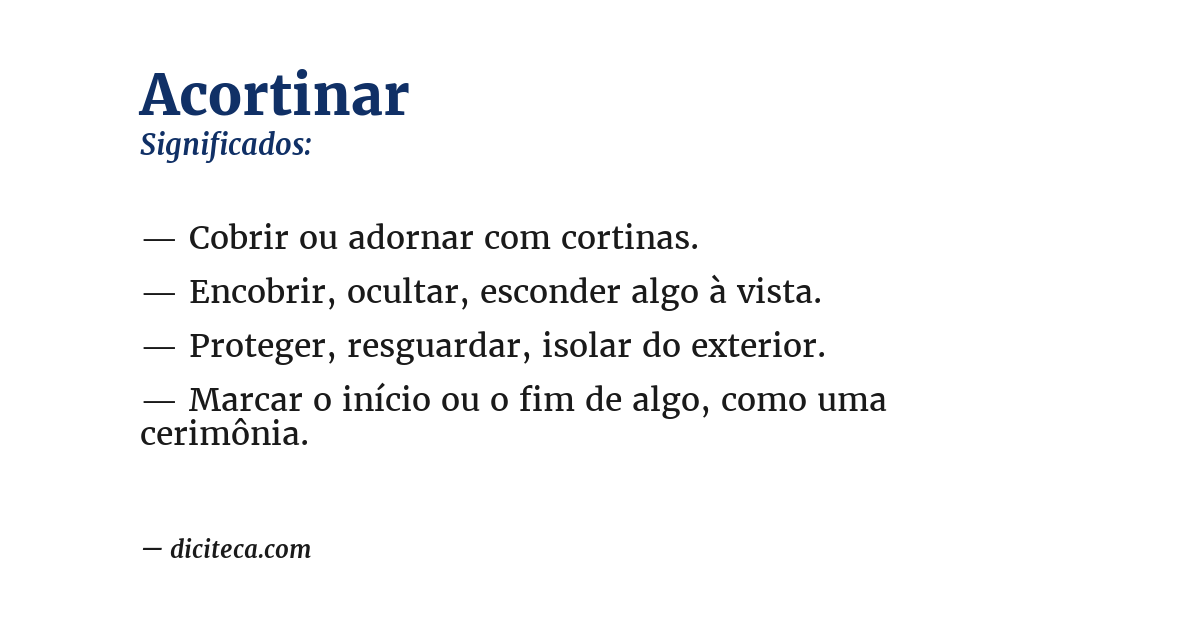 Significado de acortinar