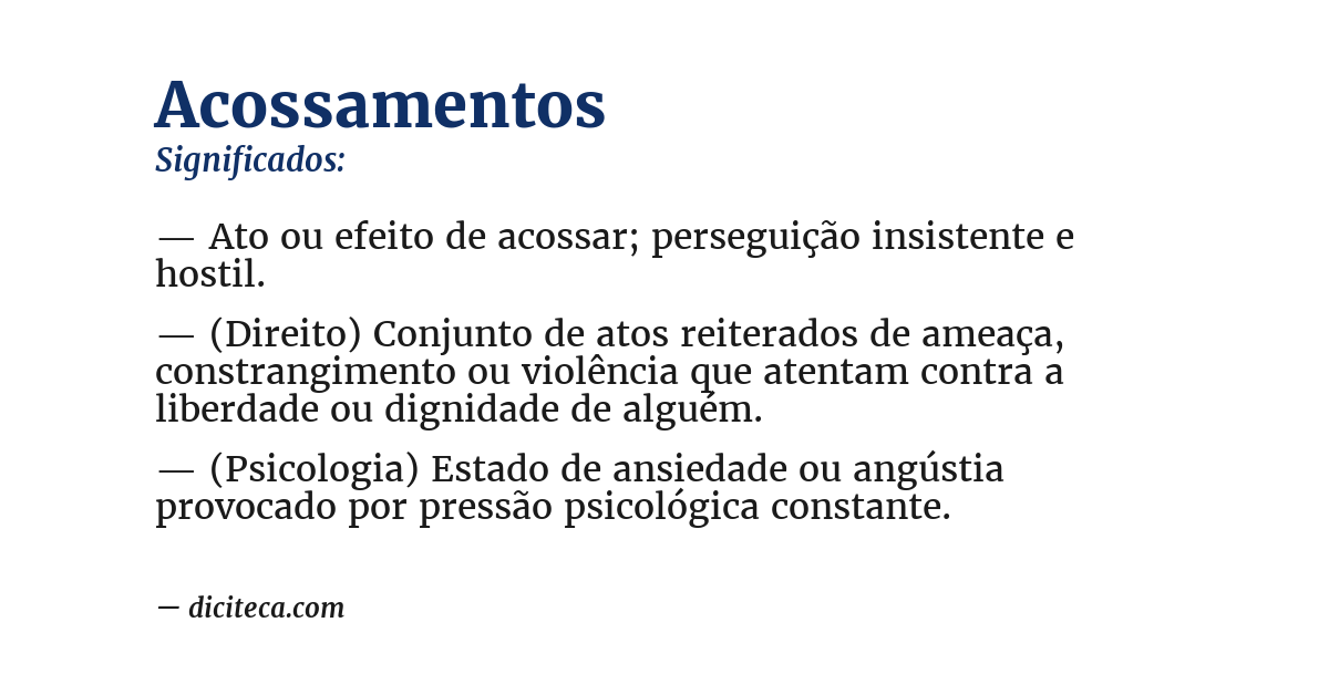 Significado de acossamentos