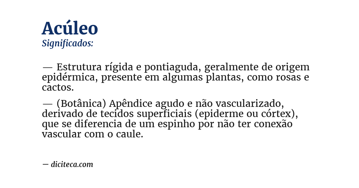 Significado de acúleo