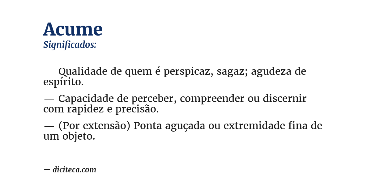 Significado de acume