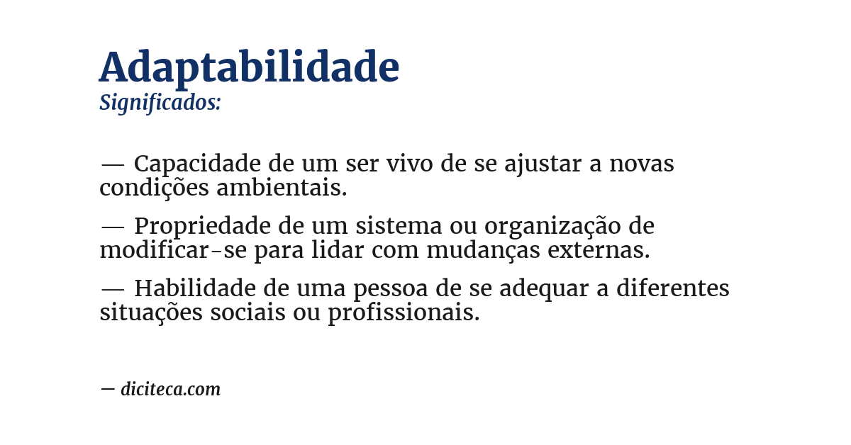 Significado de adaptabilidade