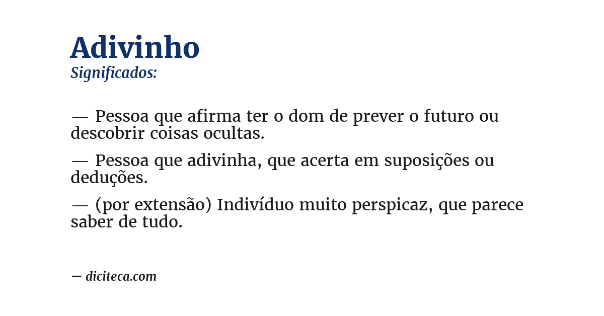 Significado de adivinho