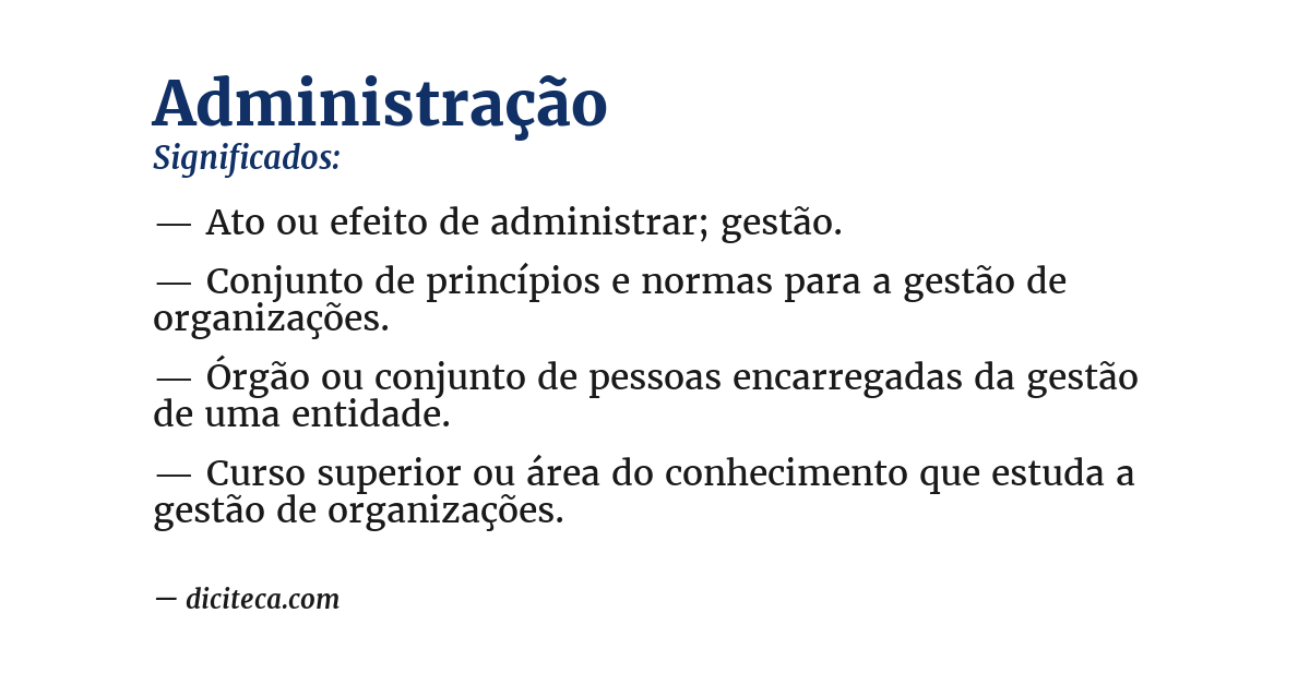Significado de administração