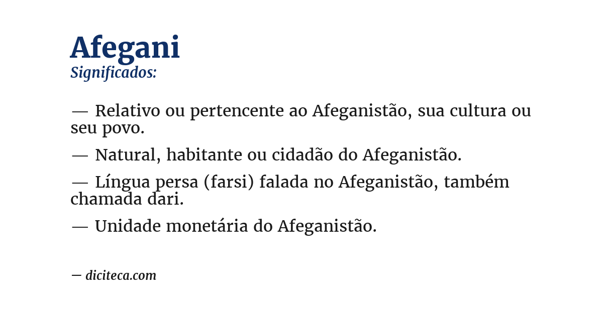 Significado de afegani