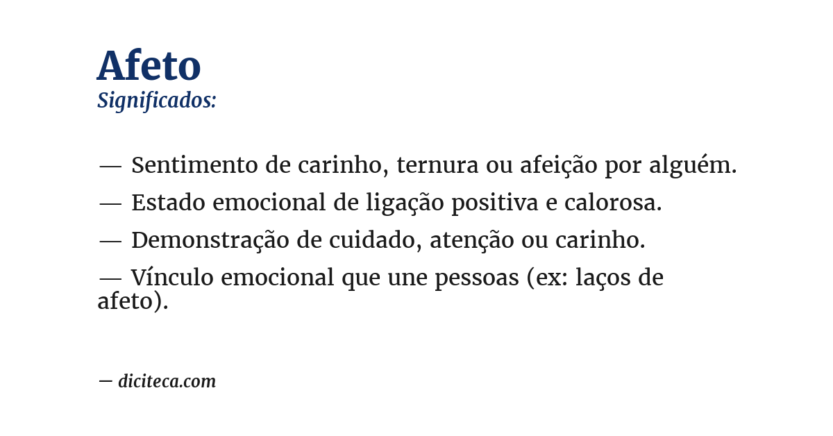 Significado de afeto