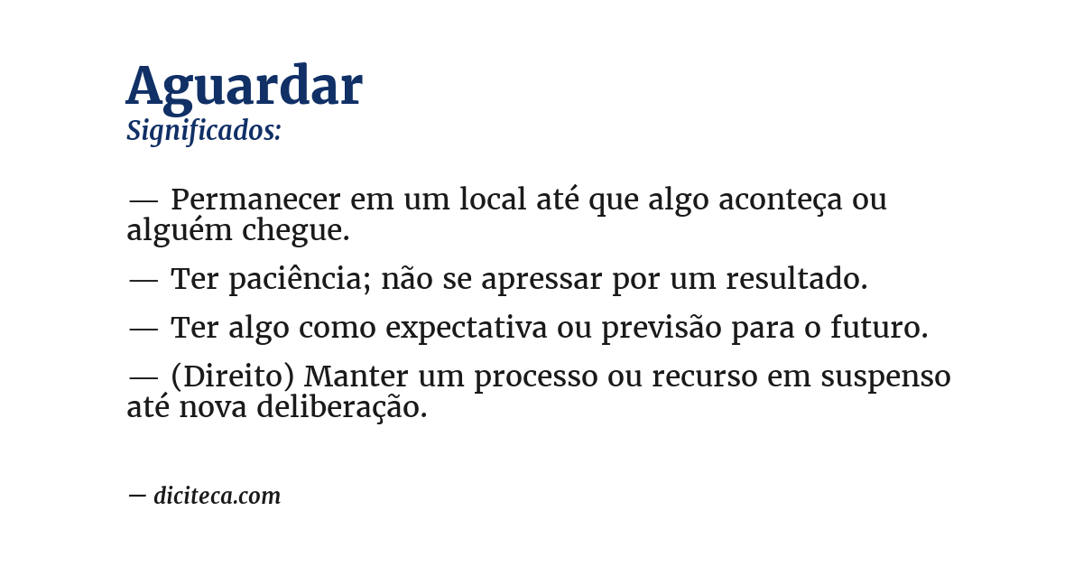 Significado de aguardar