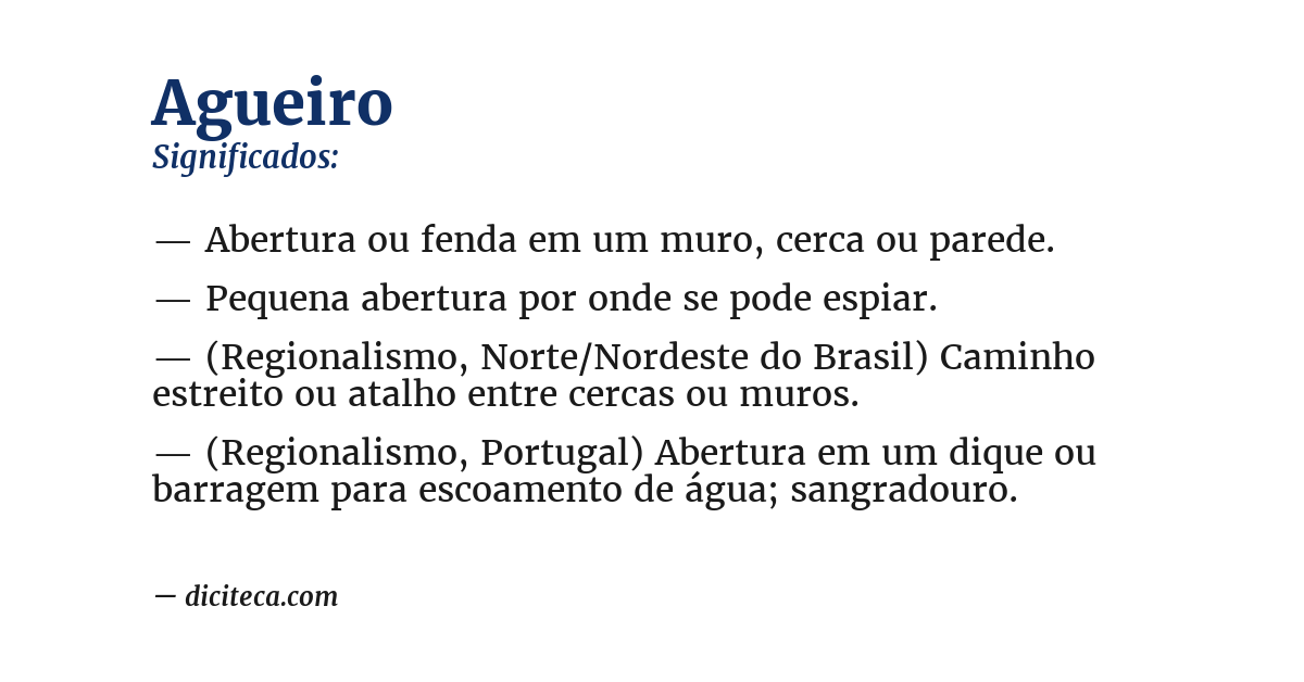 Significado de agueiro
