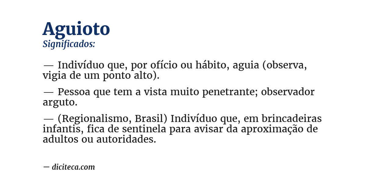 Significado de aguioto
