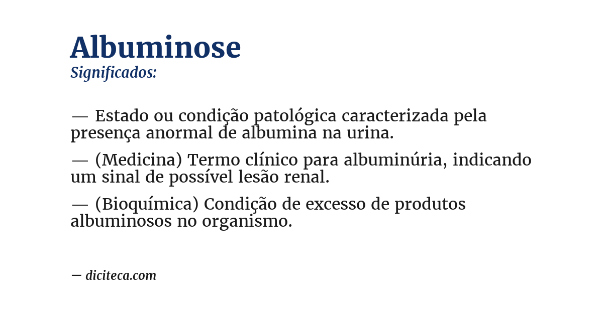 Significado de albuminose