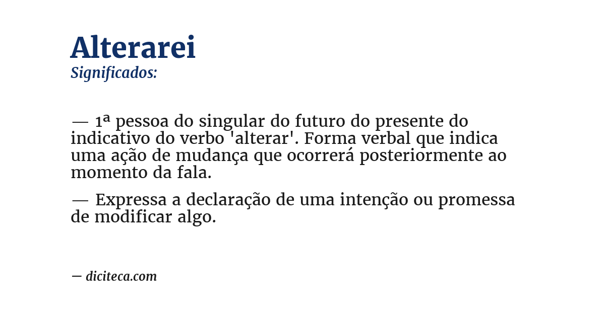 Significado de alterarei